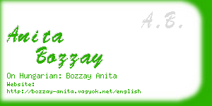 anita bozzay business card